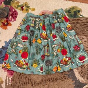 Viva Frida- Grace Karin A-Line Skirt with Red and Green Print